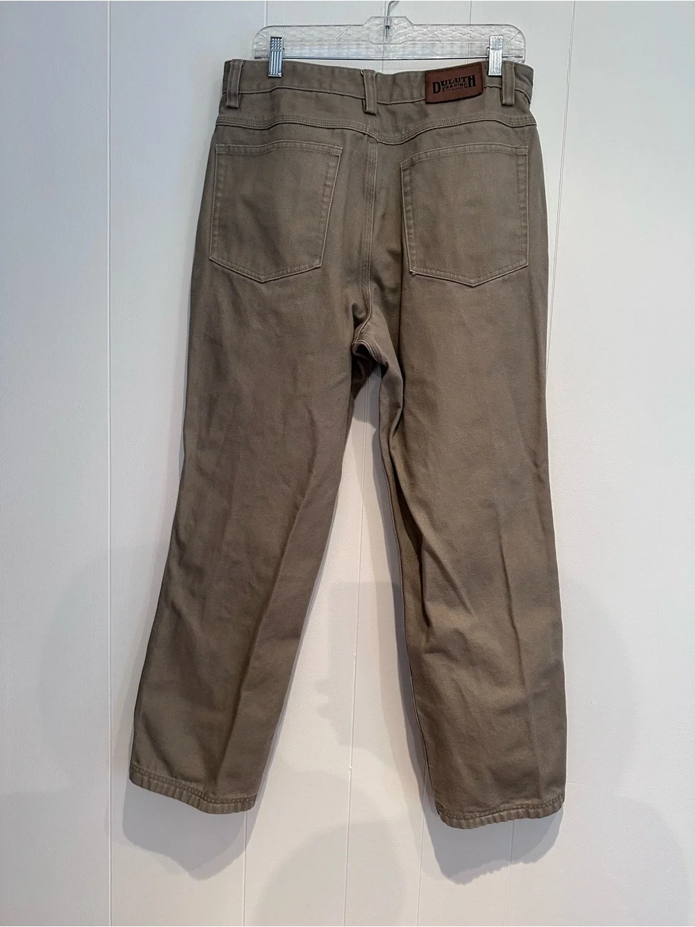 Duluth Trading Co Khaki Work Pants 34x30 Cotton Straight Leg Utility EUC